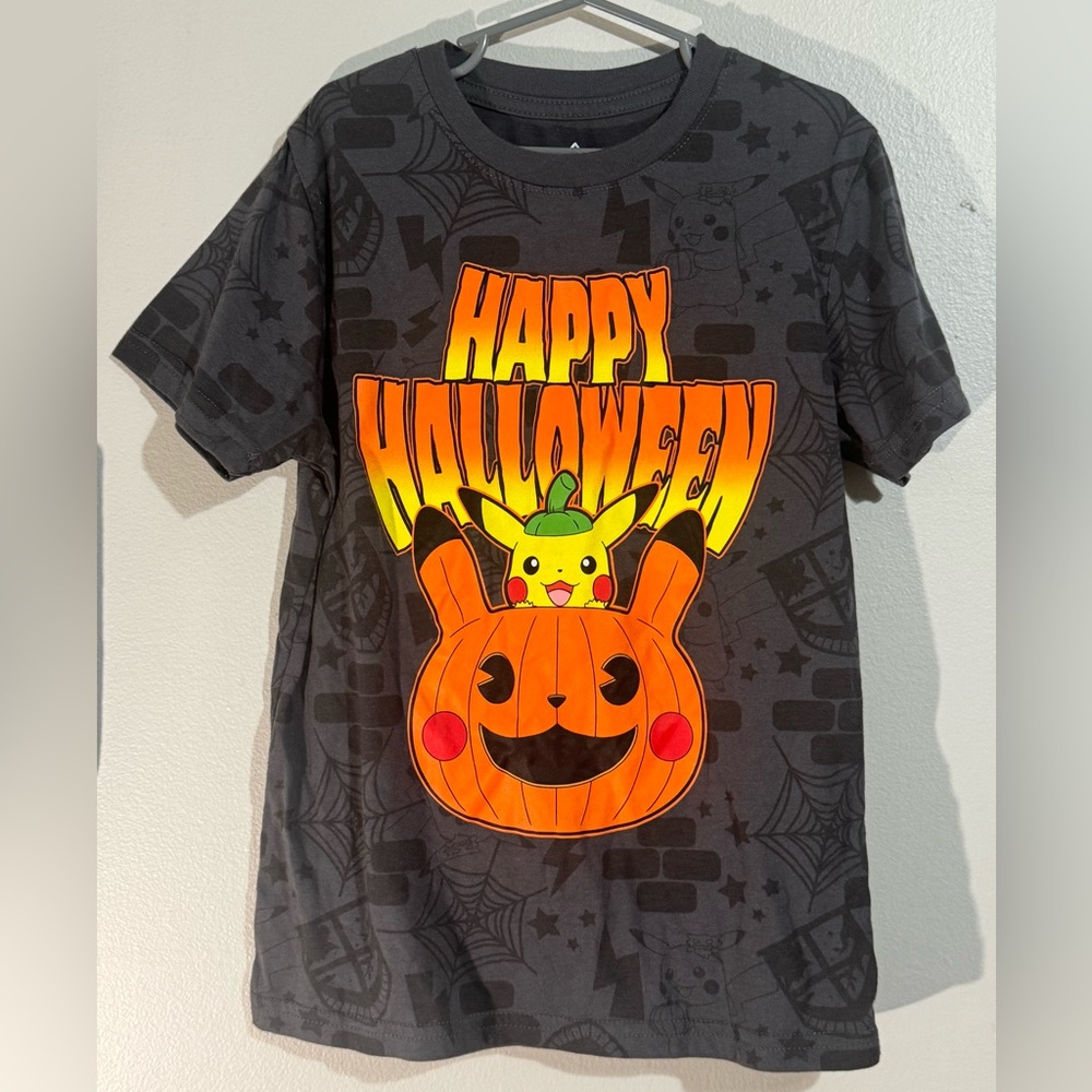 TWO Halloween Kids Shirts!! – Pokémon Pikachu (S) & T-Rex Shein (6Y)